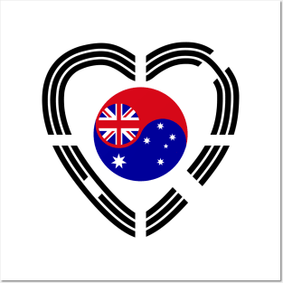 Korean Australian Multinational Patriot Flag Series (Heart) Posters and Art